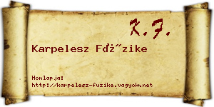 Karpelesz Füzike névjegykártya